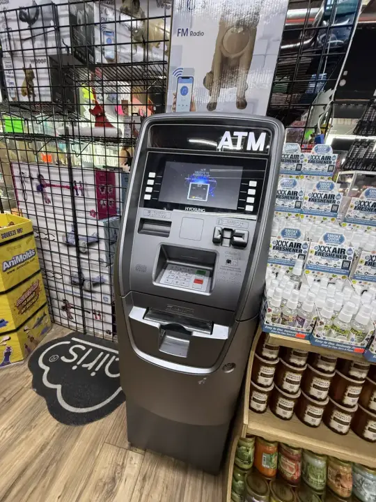 The ATM inside the Gallery, next to the counter