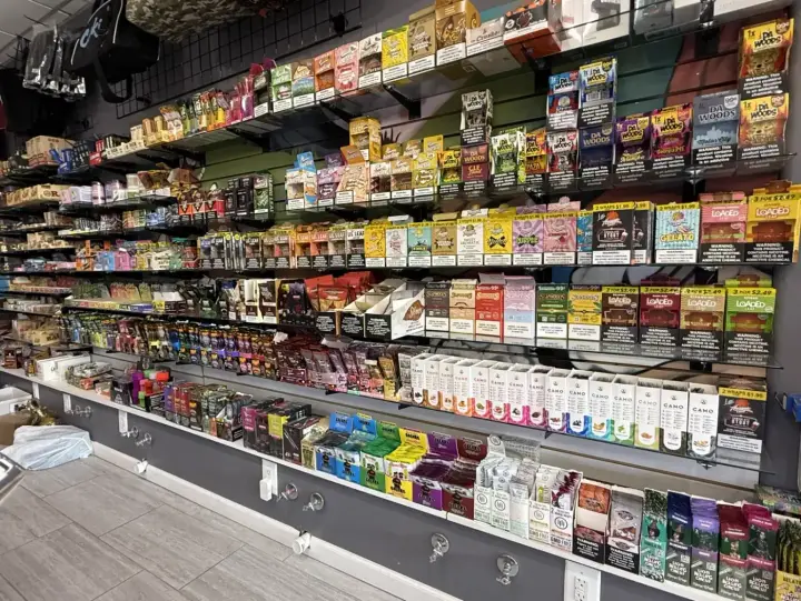 Snack and candy aisle at Smokers Alley Headquarters on Gratiot Ave, Roseville, MI